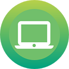 Laptop Icon on a green background